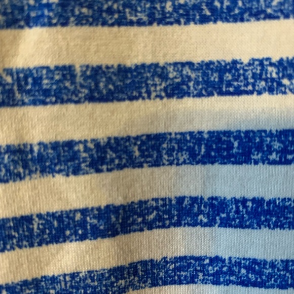 Lularoe Iris V-neck Top. Size large with blue and white stripes.Hi-lo. High-low - Picture 5 of 6